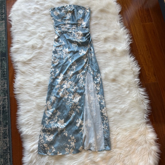 Reformation Barrow Silk Dress - Blue - Size 4 - Picture 4 of 8